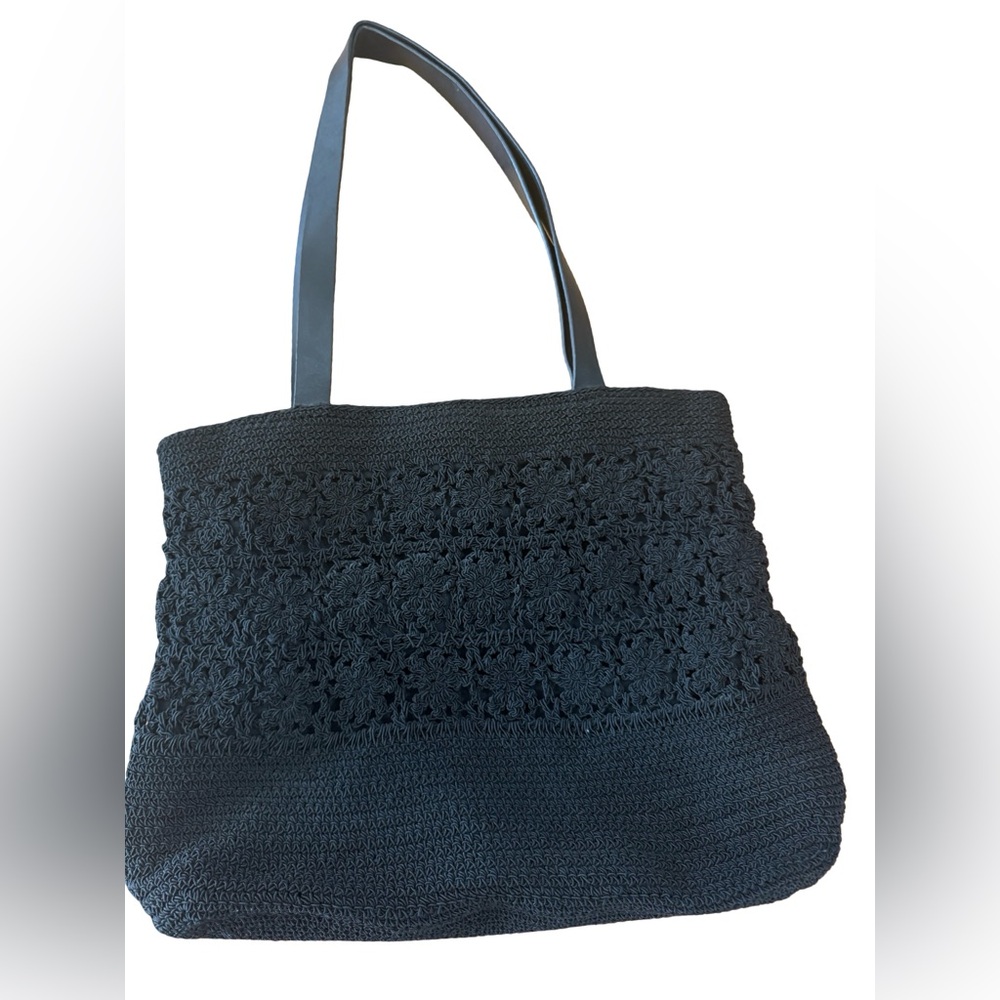 Liz Claiborne Black Crochet Purse Lined